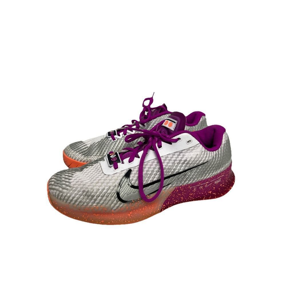 Nike Vapor 11 NYC Shoes Womens Size 9 White Purple Orange Tennis Sneakers
